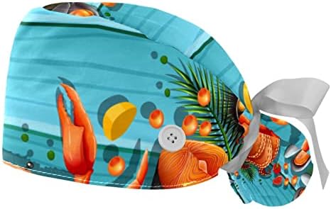 2 Paket Ayarlanabilir Çalışma Kapaklar Kabarık Şapka Düğmesi ile esnek bant Kravat Geri Fırçalama Şapkalar Kadın Erkek Denizatı