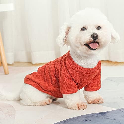 Sıcak Kazak Balıkçı Yaka Sonbahar Kış Pet Örme Köpek Giysileri Küçük Köpekler için Kıyafet Köpek Kazak Kalın Giysiler Köpek