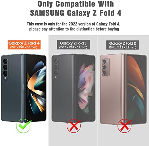Samsung Galaxy Z Fold 4 Kılıf ile Uyumlu CENMASO, [S Kalem Tutuculu] Z Fold 4 Deri Kılıf [Dahili Kickstand] Z Fold 4 5G için