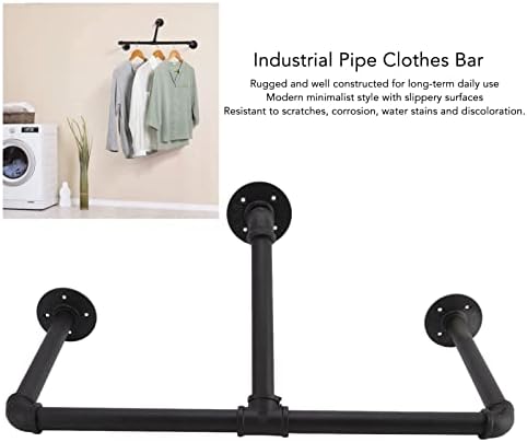 22in Endüstriyel Boru kıyafet teşhir rafı Demir Elbise Asılı Çubuk Bar Duvara Monte giysi rafı Askı Ev Kullanımı için