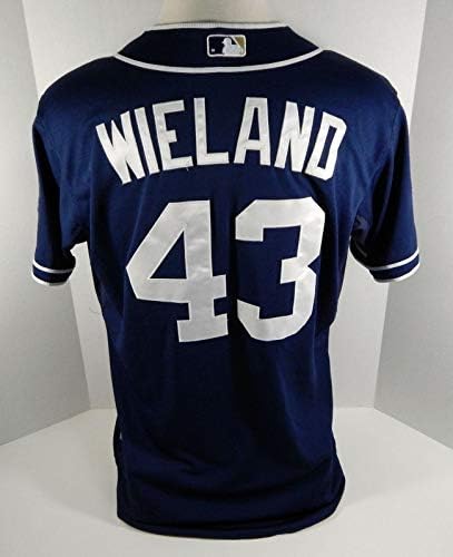 2014 San Diego Padres Joe Wieland 43 Oyunu Donanma Forması Yayınladı JC Yaması - Oyun Kullanılmış MLB Formaları