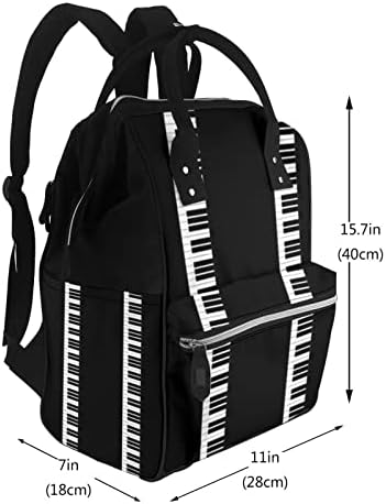 Bebek bezi Değiştirme Sırt Çantaları Anne İçin Siyah-Beyaz-Piyano Tuşları Seyahat Bookbag bebek bezi çantaları Sırt Çantası