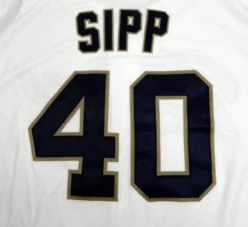 2014 San Diego Padres Tony Sıpp 40 Oyun Yayınlanan Beyaz Forma 48 Yama - Oyun Kullanılmış MLB Formaları