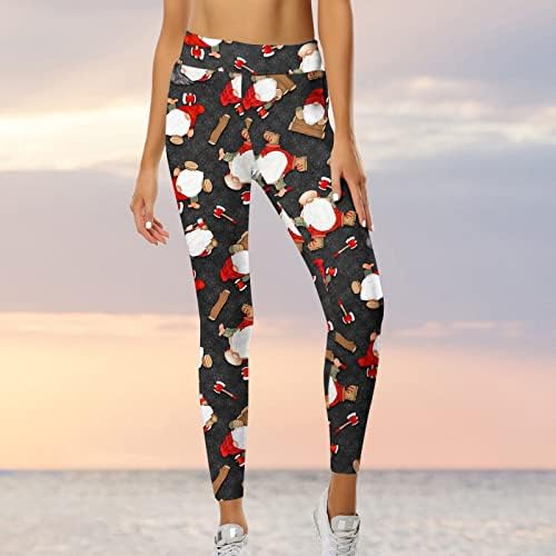 Noel Tayt Kadınlar için 2022 Karın Kontrol Moda Baskı Pantolon Yüksek Bel Egzersiz Tayt Zayıflama Sıkı Yoga Pantolonu