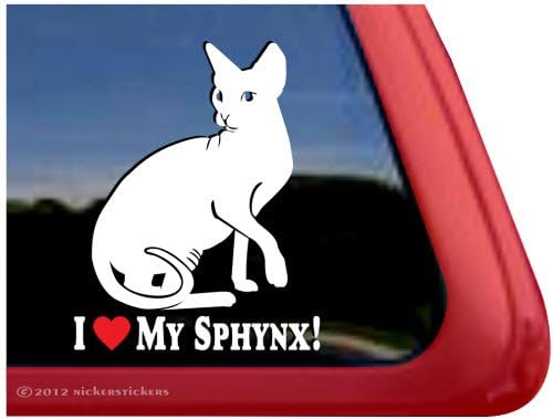 Sphynx'imi Seviyorum! ~ Tüysüz Kedi Yavru Kitty Vinil Pencere çıkartma