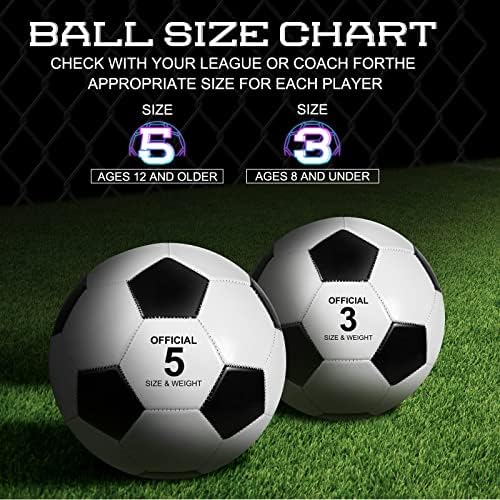 HyDren 12 Packs Futbol Topu ile Pompa Makinesi Dikişli Futbol Topu Gençlik Futbol Topu ile İğne için Dış Spor Oyunu Eğitim