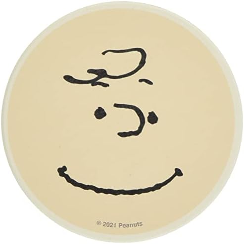 Kaneshotouki 493521 Fıstık Charlie Brown Seramik Emici Bardak Altlığı, Çap 3,5 inç (9 cm), Yukarı