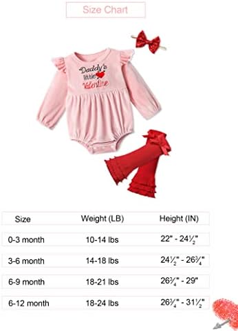Bebek Kız Sevgililer Kıyafet Daddys Küçük Sevgililer Kadife Romper + Bacak ısıtıcıları + Kafa Bandı 3 adet Kıyafet Seti