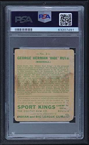 1933 Goudey Spor Kralları 2 Babe Ruth New York Yankees (Beyzbol Kartı) PSA PSA 1.00 Yankees