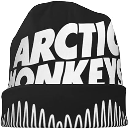 DJOAMYO Bere Şapka Erkekler için Arctic Rapçi Maymunlar Hımbıl Kafatası Kap Kadınlar için örgü şapkalar Siyah