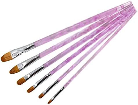 WBANİ Mor Kısa Atış Karıştırma Su Boya Fırçası Seti Kahverengi Saç Suluboya 6 Parça Sanatçı Yağlı boya Fırçaları (Renk :
