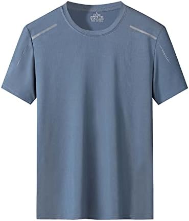 Bmısegm Yaz Egzersiz Gömlek Erkekler için Yaz Nefes ÇABUK KURUYAN Düz Renk Spor Rahat Baskı Yuvarlak Küçük T Shirt