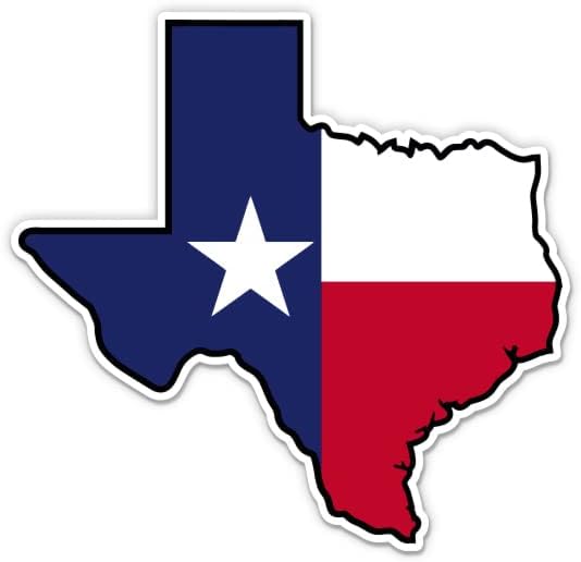 Texas Eyalet Bayrağı Sticker-3 laptop etiketi - Araba, Telefon, Su Şişesi için Su Geçirmez Vinil - Texas Bayrağı Çıkartması