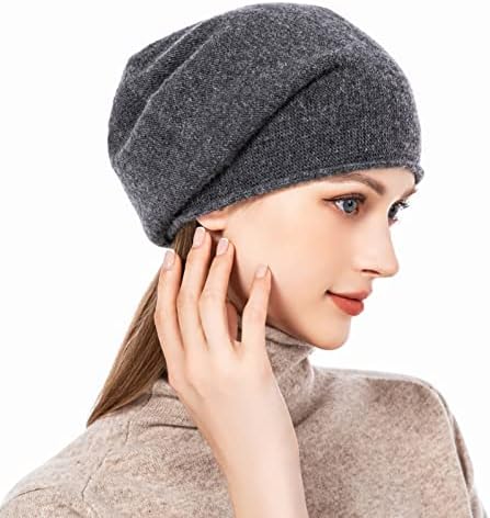 QUEENFUR Örgü Hımbıl Bere Şapka Kadınlar için Kaşmir Kayak Kap Örme Yün Yumuşak Sıcak Kış Şapka