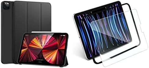DTTO iPad kılıfı Pro 11 İnç 2nd / 3rd / 4th Gen 2022/2021/2020/2018, Ultra Hafif Üç Katlı Standı TPU Yumuşak arka kapak Temperli