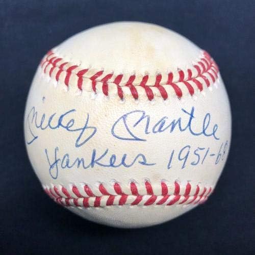 Mickey Mantle Yankees 51-68 İmzalı Beyzbol JSA LOA İmzalı Beyzbol Topları