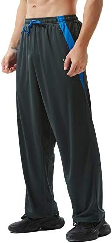 ZEROWELL erkek Atletik fermuarlı pantolon Cepler Açık Alt Hafif Sweatpants, Egzersiz, Koşu, Spor Salonu, Eğitim
