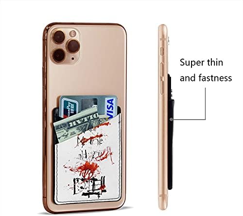 Kan sıçramak cep telefonu kartı tutucu kollu Pu deri iPhone arkası için