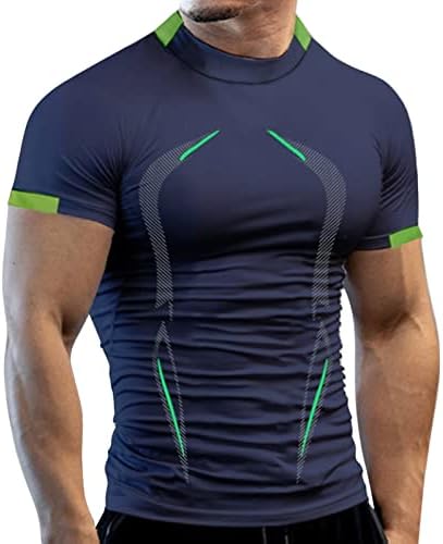 XXBR Egzersiz Gömlek Erkekler için, nem Esneklik Hızlı Kuru Aktif Atletik Spor Performans T Shirt Kas Egzersiz Tops