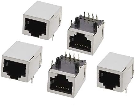 X-DREE 5 Adet Korumalı 8 Pins Ağ RJ45 Modüler PCB Krikolar (Jack PCB modulare RJ45 bir 5 pin schermati bir 8 pin