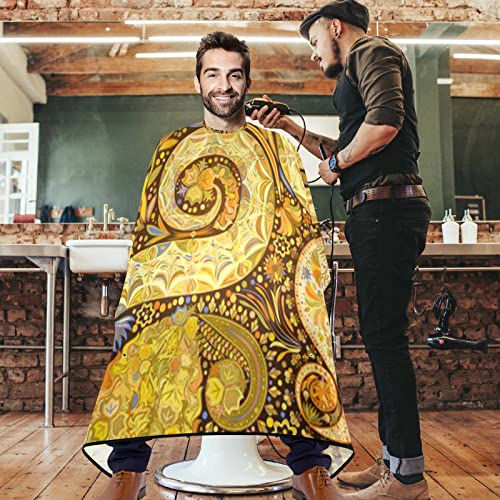 visesunny Berber Pelerin Etnik Dikişsiz Desen Polyester Saç Kesme Salon Cape Önlük Anti-Statik Saç Kesimi Suya Dayanıklı