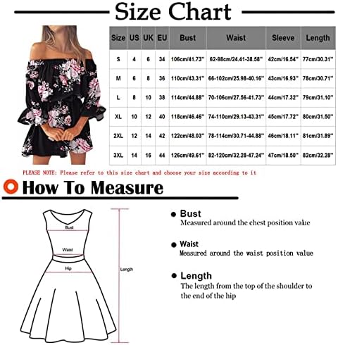 NOKMOPO Artı Boyutu Elbise Kadınlar için Yaz Moda Bir Boyun Uzun Kollu Mini Elbise Fırfır Elbise