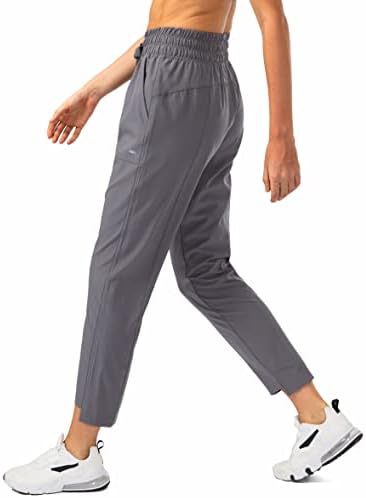 Obla kadın Hafif Golf Pantolon Fermuarlı Cepler ile Yüksek Belli Rahat Parça Çalışma Ayak Bileği Pantolon Kadınlar için