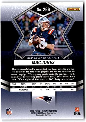 2022 Panini Mozaik 266 Mac Jones Ulusal Gururu New England Patriots NFL Futbol Ticaret Kartı