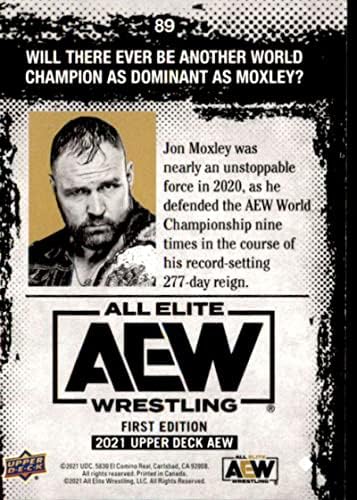 2021 Üst Güverte All Elite Wrestling AEW 89 Jon Moxley Resmi İşlem Kartı