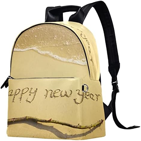 TBOUOBT Deri seyahat sırt çantası Hafif Dizüstü Rahat Sırt Çantası Kadın Erkek, Mutlu Yeni Yıl Plaj Denizyıldızı