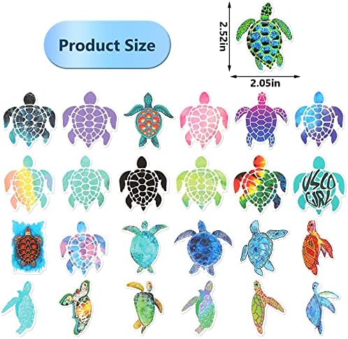 100 Parça Yaz Renkli Deniz Kaplumbağası Çıkartmalar Deniz Kaplumbağası Su Geçirmez Vinil Etiketler Çıkartması DIY Süs Sticker
