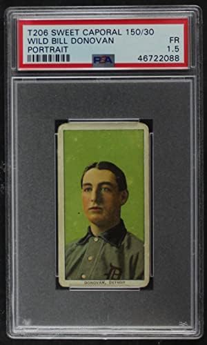 1909 T206 POR Vahşi Bill Donovan Detroit Kaplanları (Beyzbol Kartı) (Portre) PSA PSA 1.50 Kaplanlar