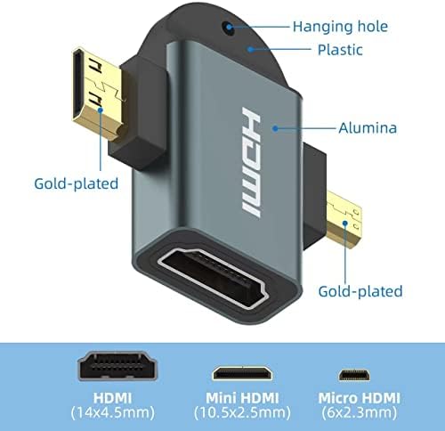 1 Paket 3in1 HDMI Mini Adaptör Altın Kaplama Erkek Mini HDMI Erkek Mikro Kadın Standart HDMI Konnektör Adaptörü Kamera, Kamera,