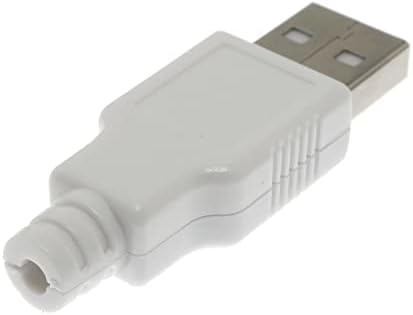 Maxmoral 10 ADET USB 2.0 Konnektör A Erkek Tipi 4-Pin Fiş Beyaz Plastik Kapaklı DIY Konektörü