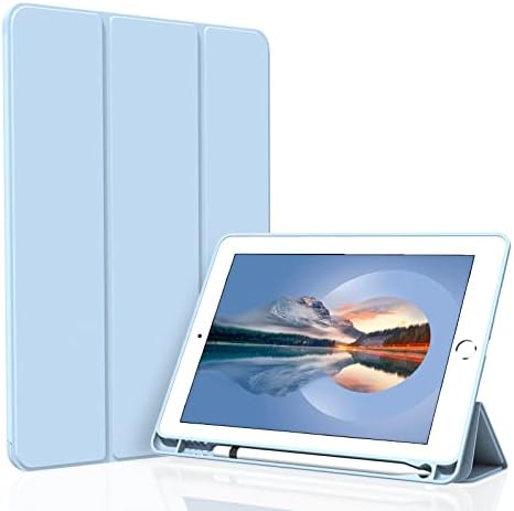 Divufus iPad kılıfı 10.2 9th/8th / 7th Nesil, Hafif İnce Otomatik Uyku / Wake Üç Katlı Standı Akıllı Kapak, yumuşak TPU kalemlik