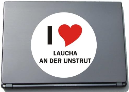 INDIGOS UG I Love Aufkleber Decal Sticker Laptopaufkleber Laptopskin 297 mm mit Stadtname LAUCHA an DER UNSTRUT