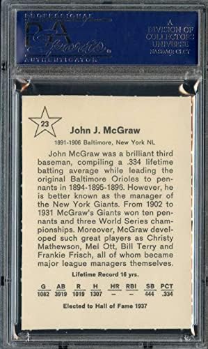 Beyzbol MLB 1961 Altın Basın 23 John McGraw PSA 9 NY Devleri