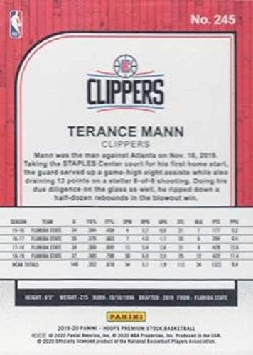2019-20 Panini Çemberler Premium Stok Perakende 245 Terance Mann Los Angeles Makası RC Çaylak NBA Basketbol Ticaret Kartı