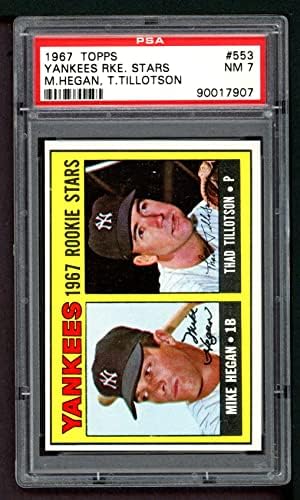 1967 Topps 553 Yankees Çaylakları Mike Hegan / Thad Tillotson New York Yankees (Beyzbol Kartı) PSA PSA 7.00 Yankees