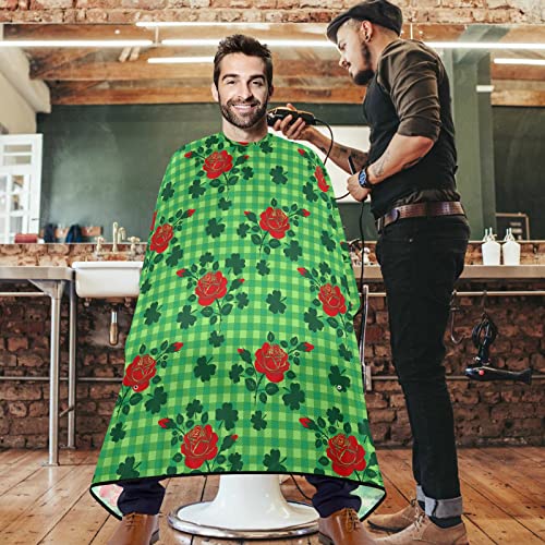 visesunny Berber Pelerin Vahşi İrlandalı Gül Polyester Saç Kesme Salon Cape Önlük Anti-Statik Saç Kesimi Suya Dayanıklı Tıraş