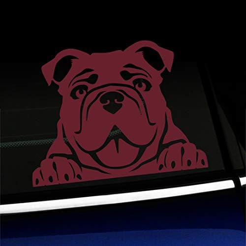 Sanatsal Yansıma Peeking Bulldog-Vinil Araba Çıkartması-Renk Seçin- [Gümüş]