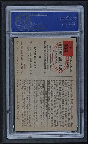 1954 Okçu 104 Jerome Williams Philadelphia Kartalları (Futbol Kartı) PSA PSA 6.00 Kartallar Georgeotown