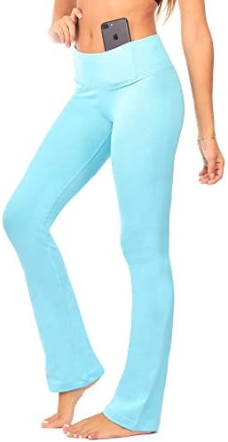 SEVGİLİ SPARKLE Bootcut Tayt Kadınlar için | Slim Bak Bootleg Opak Yoga Pantolon w Cep + Artı Boyutu (C5)