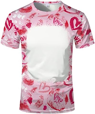 Sevgililer Günü Hediyeleri Yaz 2023 Gömlek Erkekler için Artı Boyutu CrewNeckPrinted Üstleri Moda Rahat Tişörtleri Bluzlar