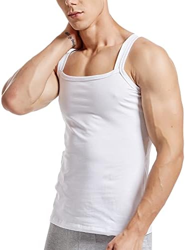 Erkek Yaz Moda Tankı Üstleri Kolsuz Sıkıştırma Gömlek Kare Kesim Kas A-Shirt