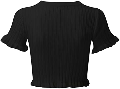 MIASHUI Bayan pamuklu uzun kollu tişört T Shirt Bayan Düğme Kısa Kollu Düz Gömlek Renk Nervürlü Bayan koşu tişörtü Gevşek