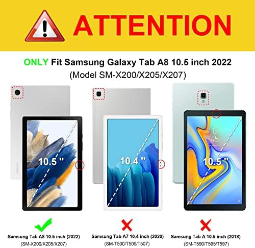 Fintie İnce Kılıf Samsung Galaxy Tab için A8 10.5 inç 2022 Modeli (SM-X200/X205/X207), yumuşak TPU Akıllı Standı Arka Kapak