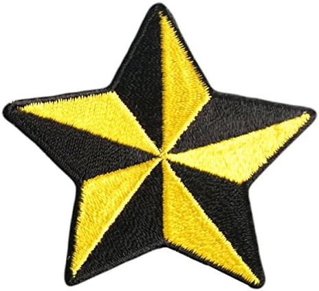 Sarı Deniz Yıldızı, İşlemeli Ütülü / Testereli Suni İpek Yama-2 x 2