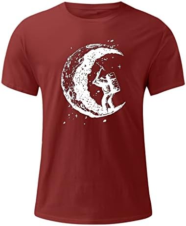ZDDO Erkek Asker Kısa Kollu Tee Üstleri Mens, Astronot Grafik Baskı T-shirt Yaz Atletik Egzersiz Kas Tshirt