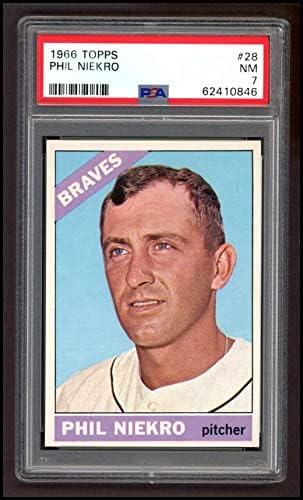 1966 Topps 28 Phil Niekro Atlanta Braves (Beyzbol Kartı) PSA PSA 7.00 Braves